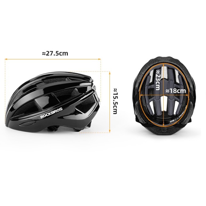 Cască AERIUM ROCKBROS Ultralight cu lanternă cu LED neagră